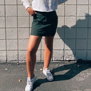 Army Green Denim Mini Skirt
